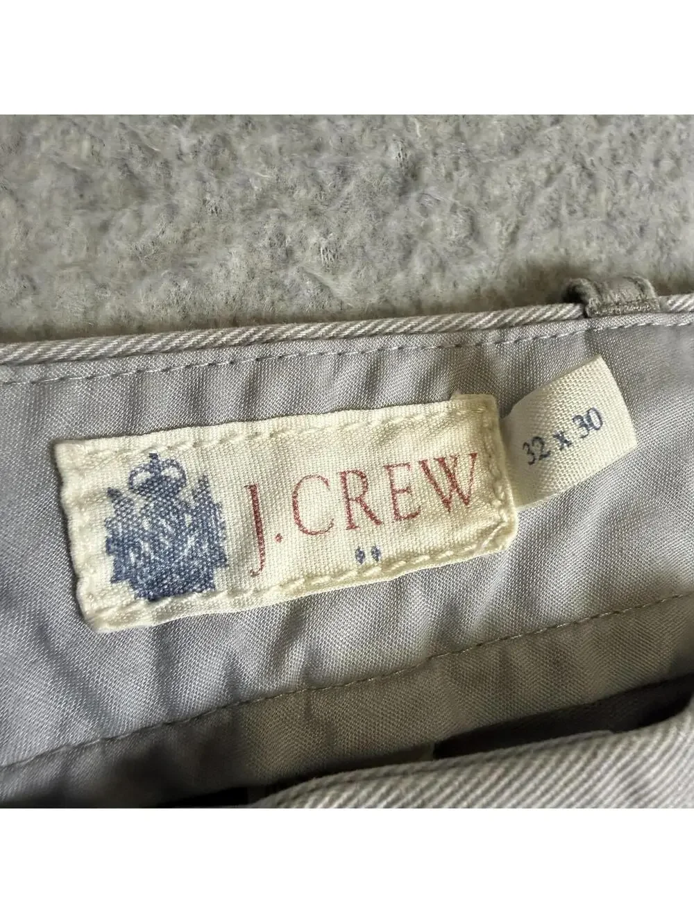 Vintage Y2K J. Crew Men's Size 32x30 100% Cotton Gray Pants Trousers